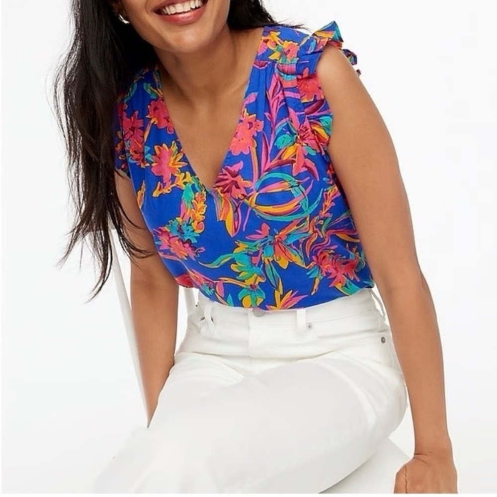 J.Crew Sleeveless ruffle top Sz S